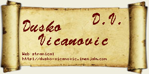 Duško Vicanović vizit kartica